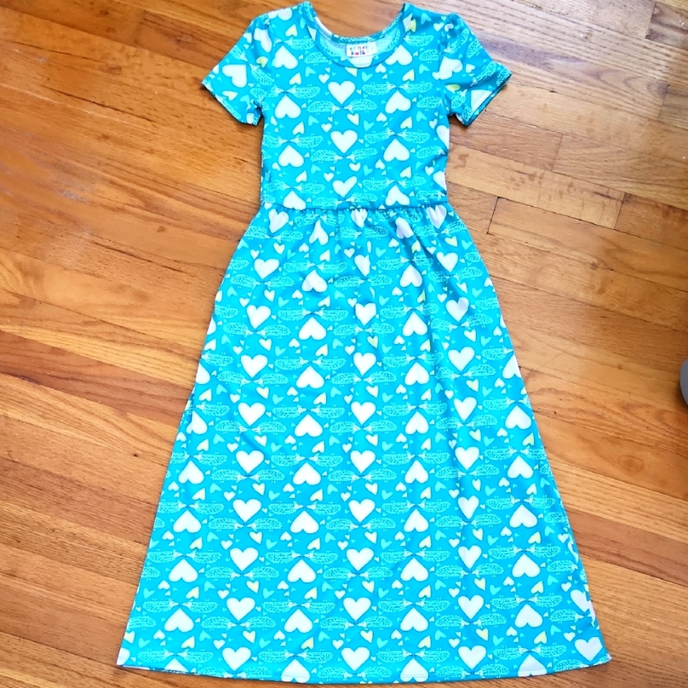 DotDotSmile Teal Green Hedgehog Maxi Dress Size 7